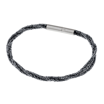 Ernstes Design, Armband, facettierter schwarzer Hämatit, A685